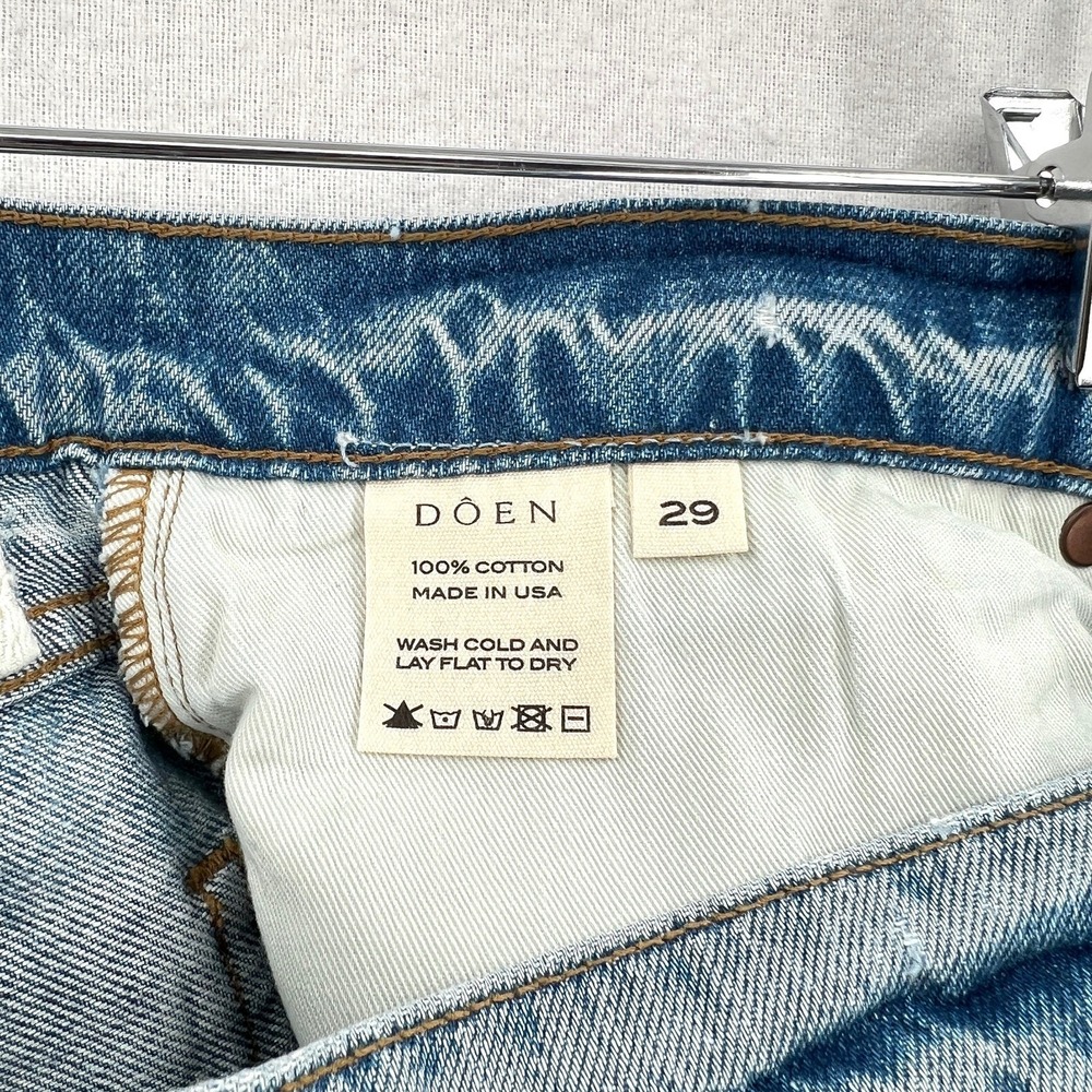 DOEN Shep Jean Laval Wash Womens 29 Blue Straight leg 100% Cotton Rigid NWT - Picture 13 of 16